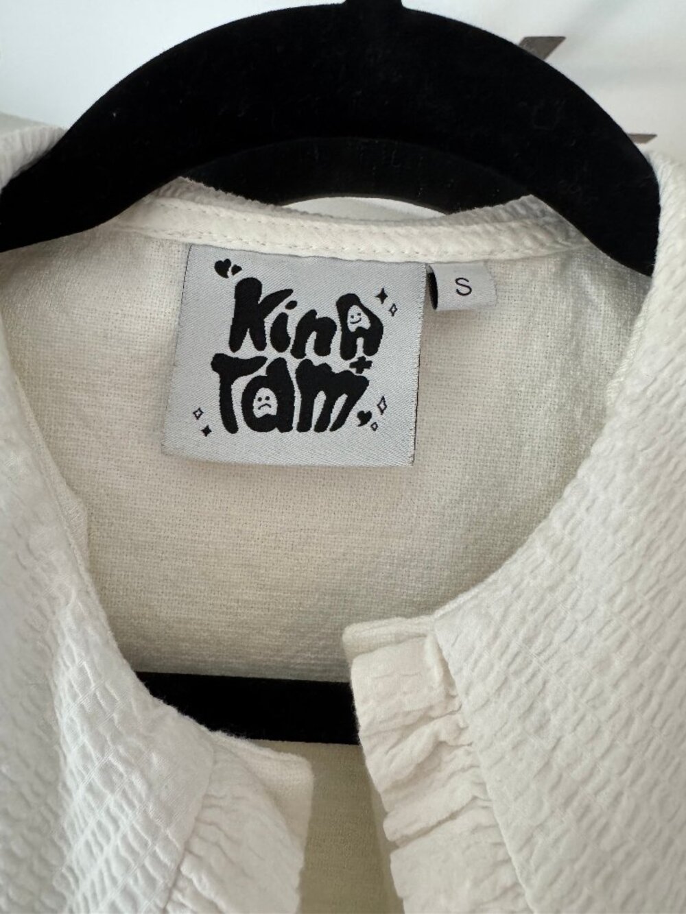 Kina and Tam The Tongue Tied Blouse - White (size S) - Picture 5 of 7